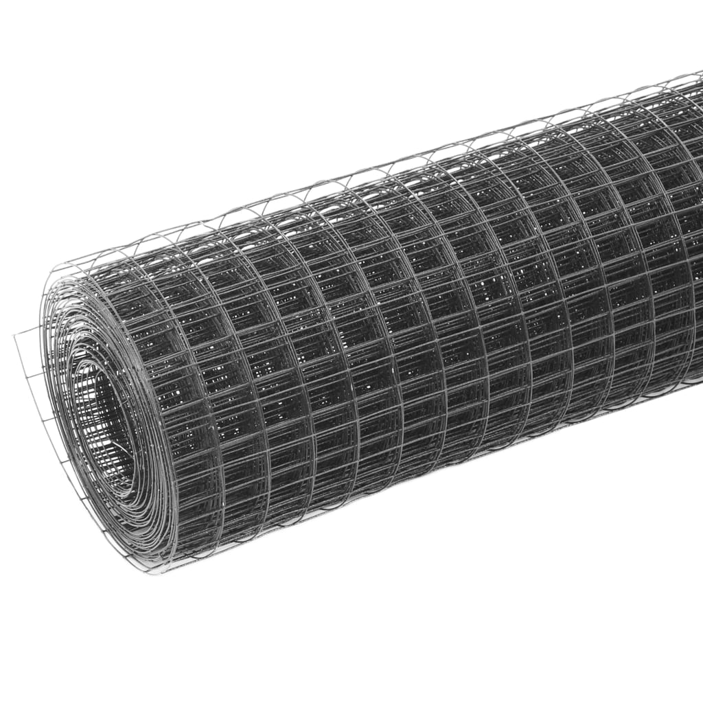 Chicken Wire Fence Steel with PVC Coating 25x0.5 m Grey- Fence Panels - HomeShopIreland - Home Shop Ireland - Fence Panels - Chicken Wire Fence Steel with PVC Coating 25x0.5 m Grey
