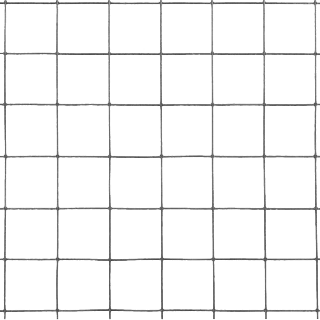 Chicken Wire Fence Steel with PVC Coating 25x0.5 m Grey- Fence Panels - HomeShopIreland - Home Shop Ireland - Fence Panels - Chicken Wire Fence Steel with PVC Coating 25x0.5 m Grey