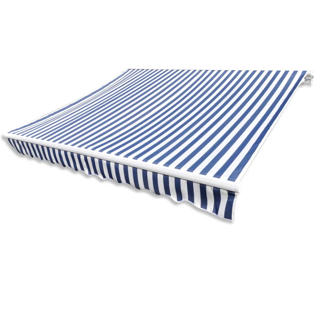 Awning Top Sunshade Canvas Blue & White 350x250 cm- Window & Door Awnings - HomeShopIreland - Home Shop Ireland - Window & Door Awnings - Awning Top Sunshade Canvas Blue & White 350x250 cm