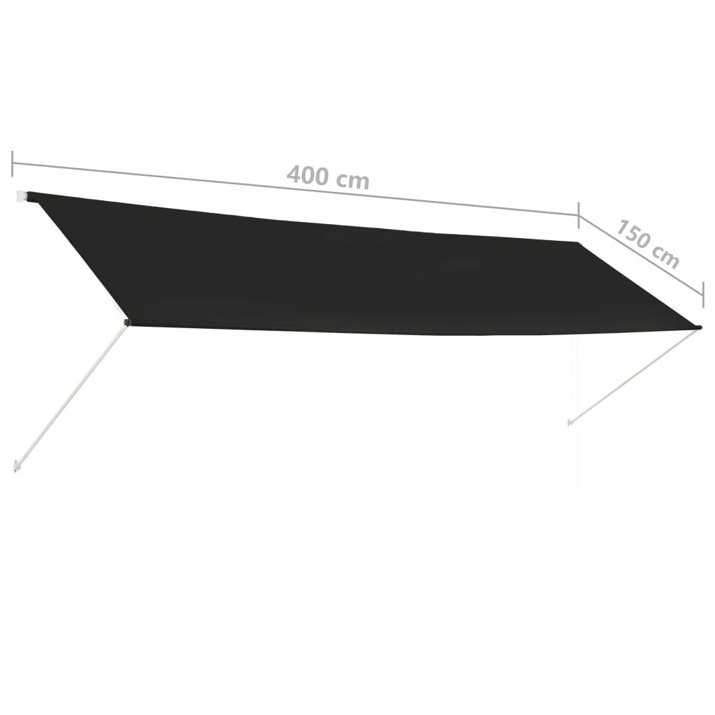 Retractable Awning 400x150 cm Anthracite- Window & Door Awnings - HomeShopIreland - Home Shop Ireland - Window & Door Awnings - Retractable Awning 400x150 cm Anthracite