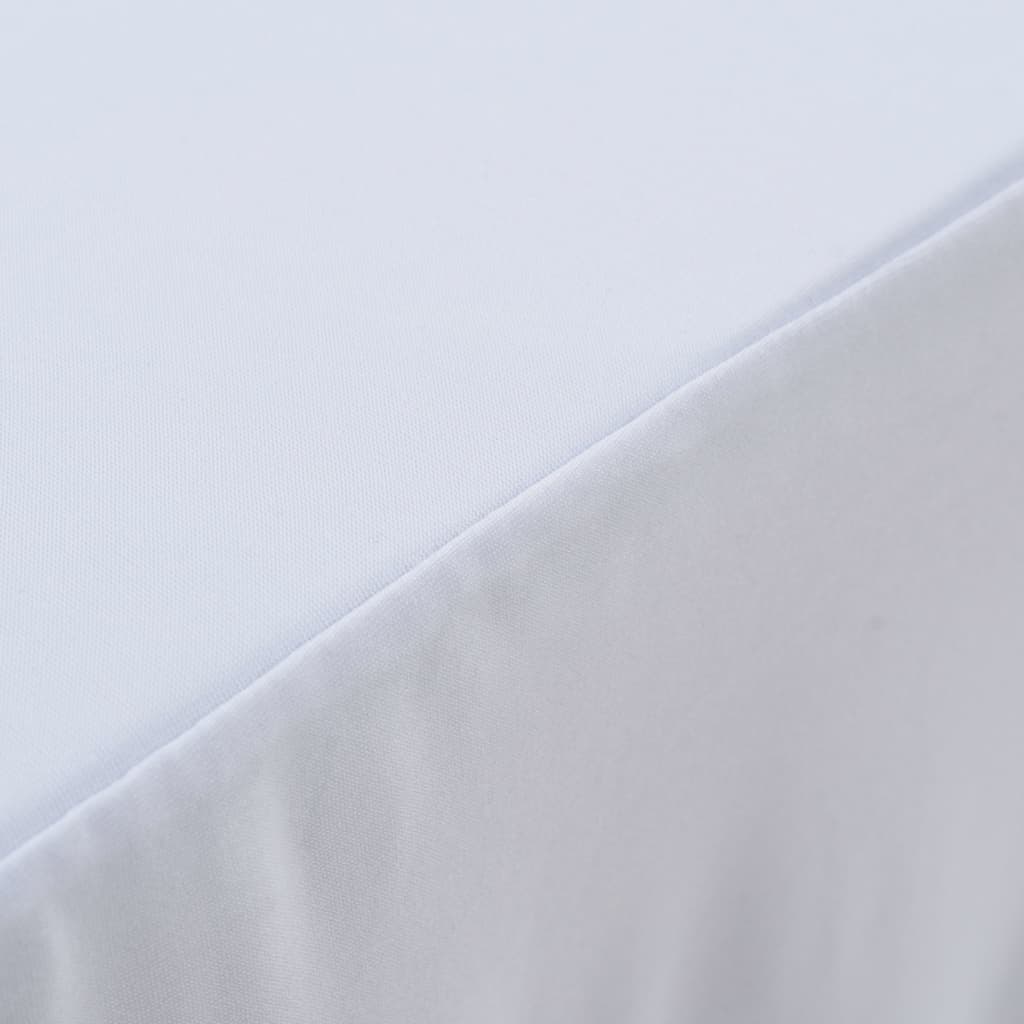 2 pcs Stretch Table Covers with Skirt 120x60,5x74 cm White- Slipcovers - HomeShopIreland - Home Shop Ireland - Slipcovers - 2 pcs Stretch Table Covers with Skirt 120x60,5x74 cm White