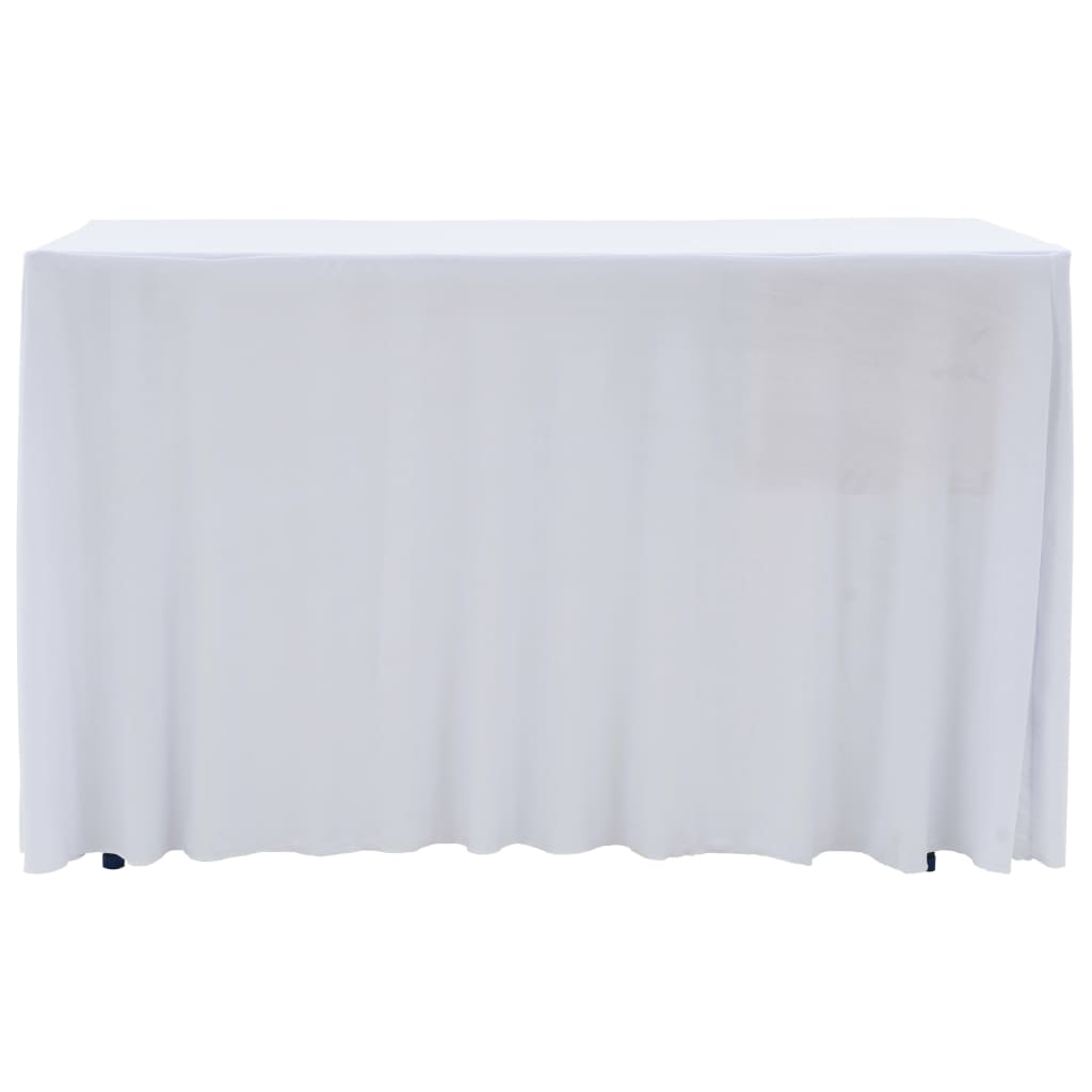 2 pcs Stretch Table Covers with Skirt 120x60,5x74 cm White- Slipcovers - HomeShopIreland - Home Shop Ireland - Slipcovers - 2 pcs Stretch Table Covers with Skirt 120x60,5x74 cm White