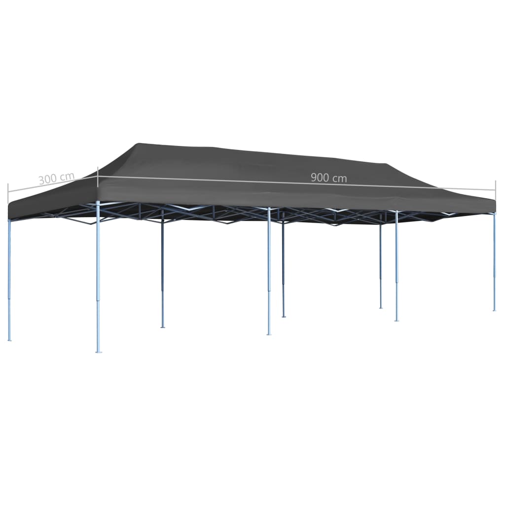 Folding Pop-up Party Tent 3x9 m Anthracite- Canopies & Gazebos - HomeShopIreland - Home Shop Ireland - Canopies & Gazebos - Folding Pop-up Party Tent 3x9 m Anthracite