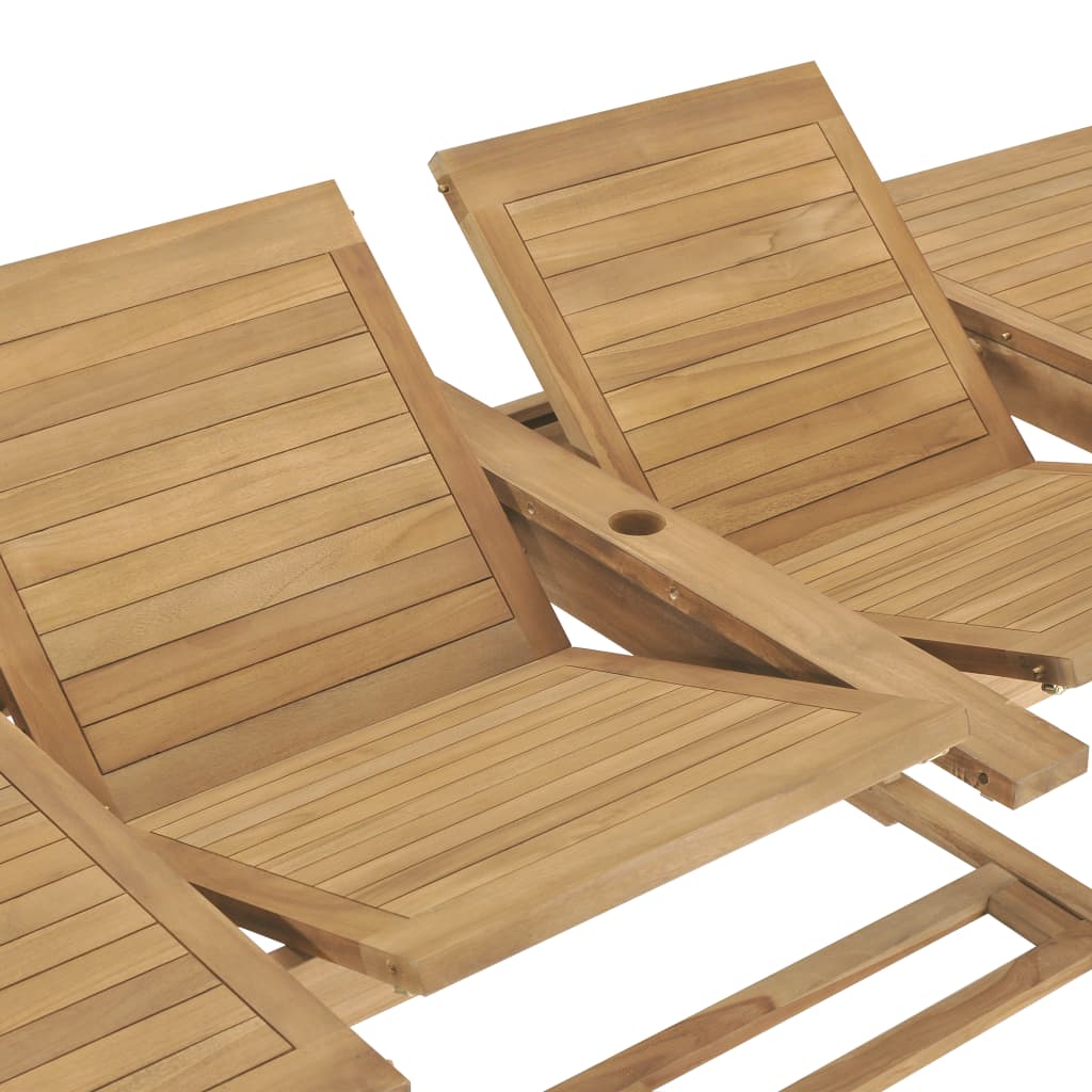 Extending Garden Table 180-280x100x75 cm Solid Teak Wood- Outdoor Tables - HomeShopIreland - Home Shop Ireland - Outdoor Tables - Extending Garden Table 180-280x100x75 cm Solid Teak Wood