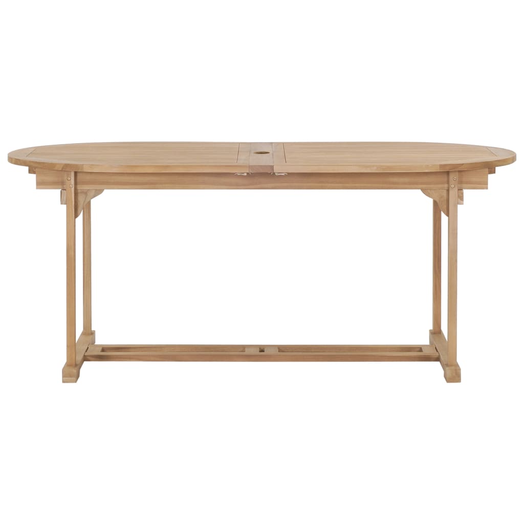 Extending Garden Table 180-280x100x75cm Solid Teak Wood Oval- Outdoor Tables - HomeShopIreland - Home Shop Ireland - Outdoor Tables - Extending Garden Table 180-280x100x75cm Solid Teak Wood Oval