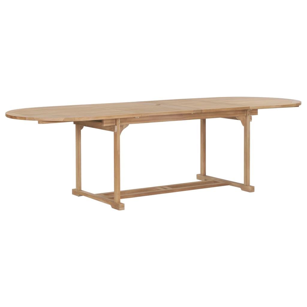9 Piece Garden Dining Set 180-280x100x75 cm Solid Teak Wood- Outdoor Furniture Sets - HomeShopIreland - Home Shop Ireland - Outdoor Furniture Sets - 9 Piece Garden Dining Set 180-280x100x75 cm Solid Teak Wood