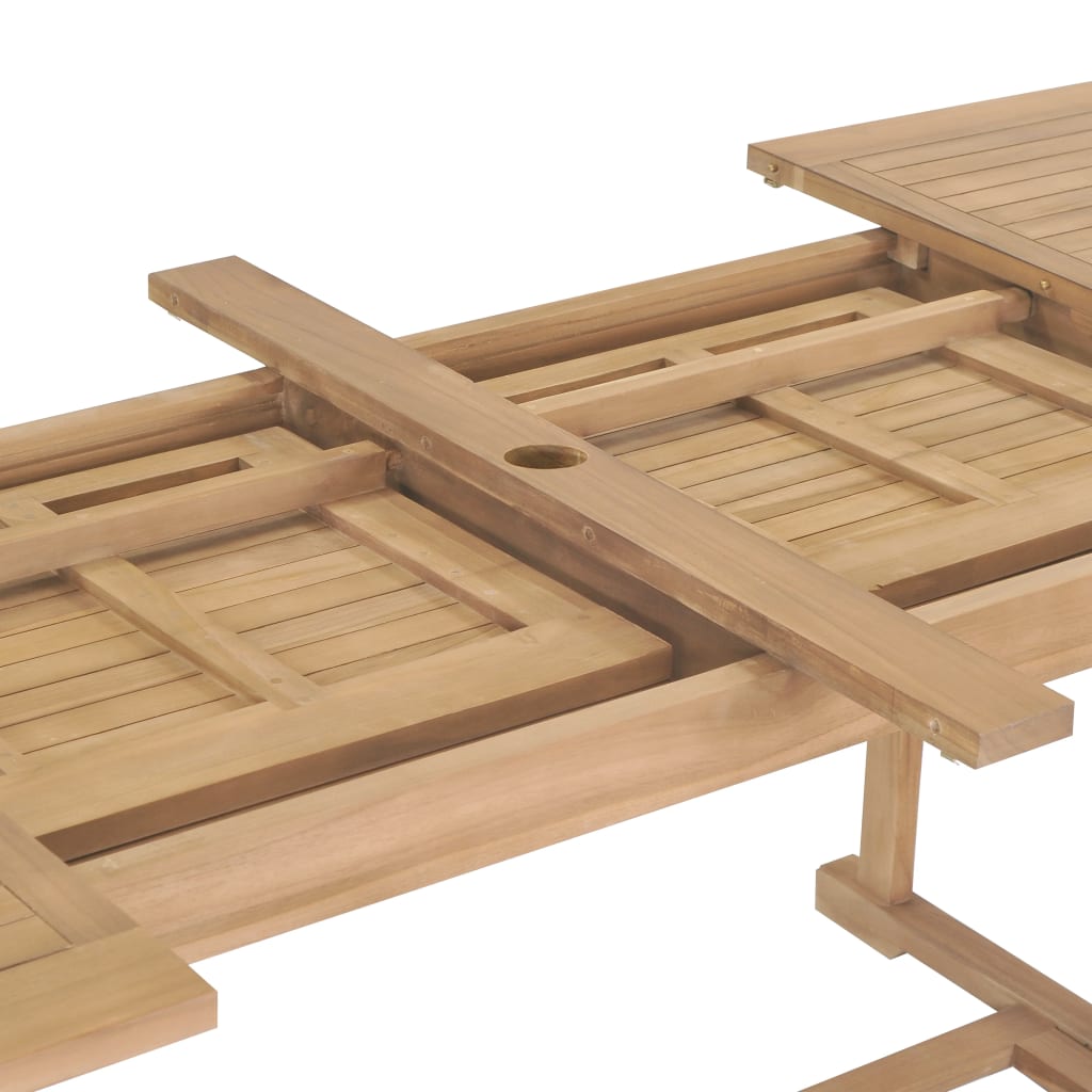 9 Piece Garden Dining Set 180-280x100x75 cm Solid Teak Wood- Outdoor Furniture Sets - HomeShopIreland - Home Shop Ireland - Outdoor Furniture Sets - 9 Piece Garden Dining Set 180-280x100x75 cm Solid Teak Wood