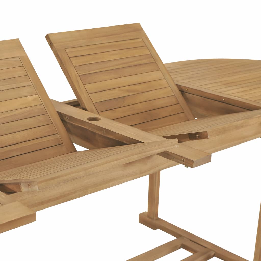 9 Piece Garden Dining Set 180-280x100x75 cm Solid Teak Wood- Outdoor Furniture Sets - HomeShopIreland - Home Shop Ireland - Outdoor Furniture Sets - 9 Piece Garden Dining Set 180-280x100x75 cm Solid Teak Wood