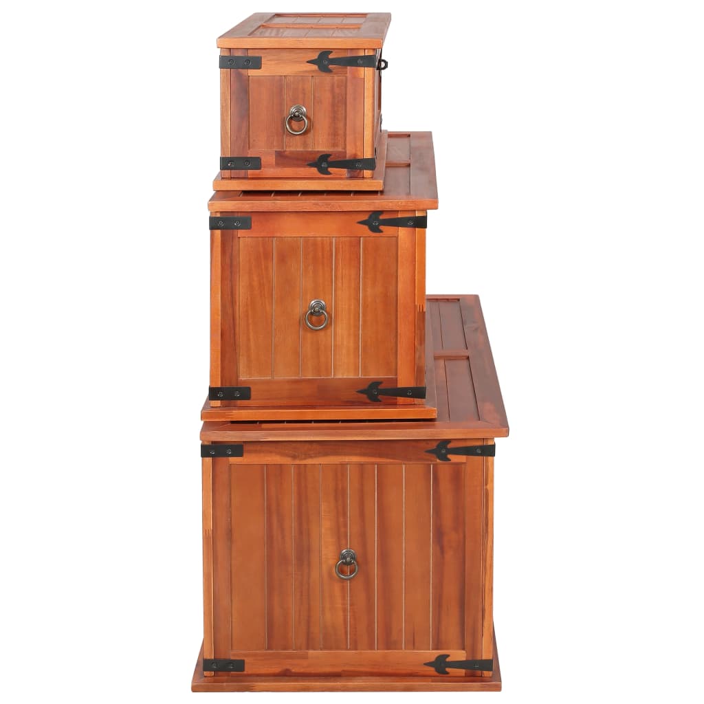 Storage Chests 3 pcs Solid Acacia Wood- Storage Chests - HomeShopIreland - Home Shop Ireland - Storage Chests - Storage Chests 3 pcs Solid Acacia Wood
