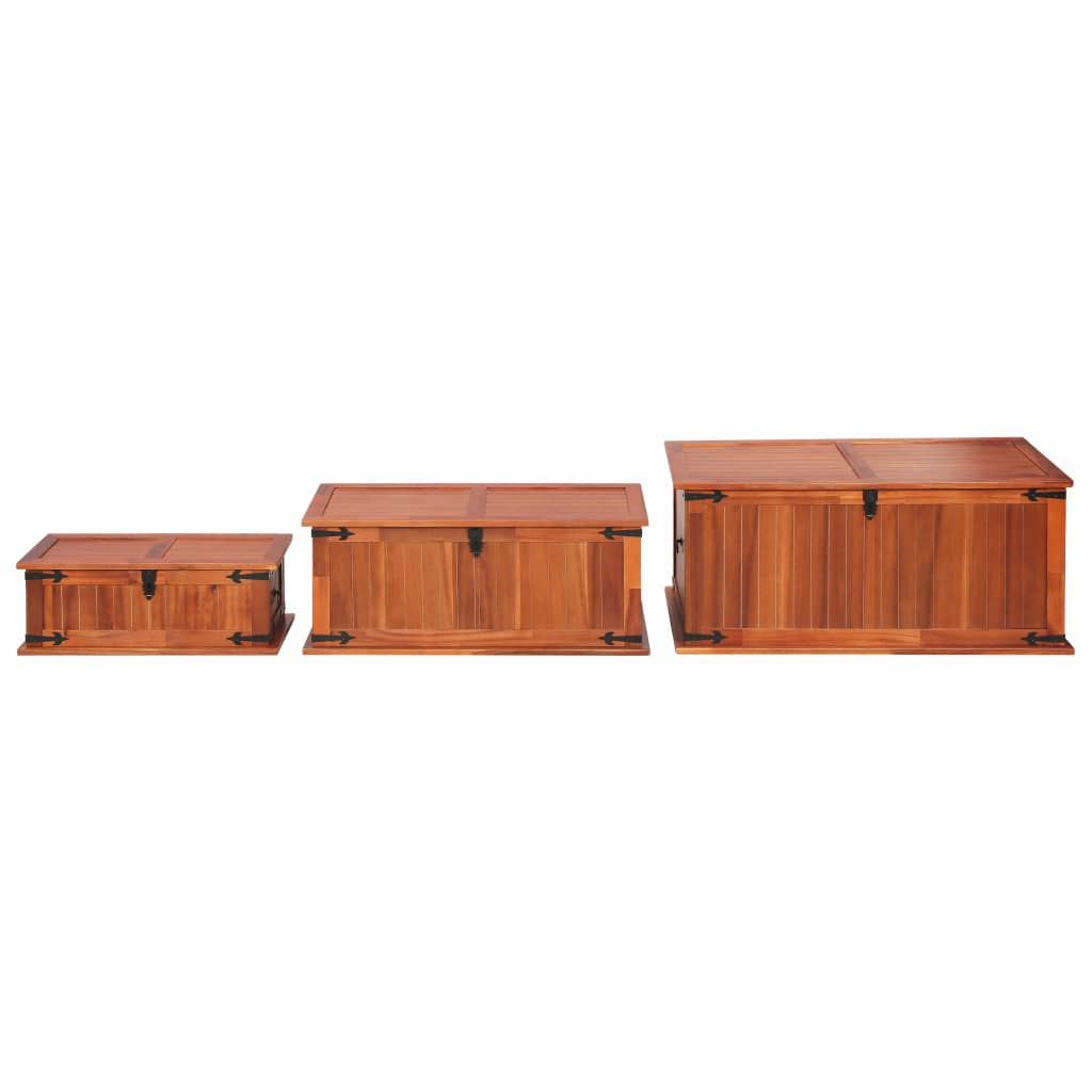Storage Chests 3 pcs Solid Acacia Wood- Storage Chests - HomeShopIreland - Home Shop Ireland - Storage Chests - Storage Chests 3 pcs Solid Acacia Wood