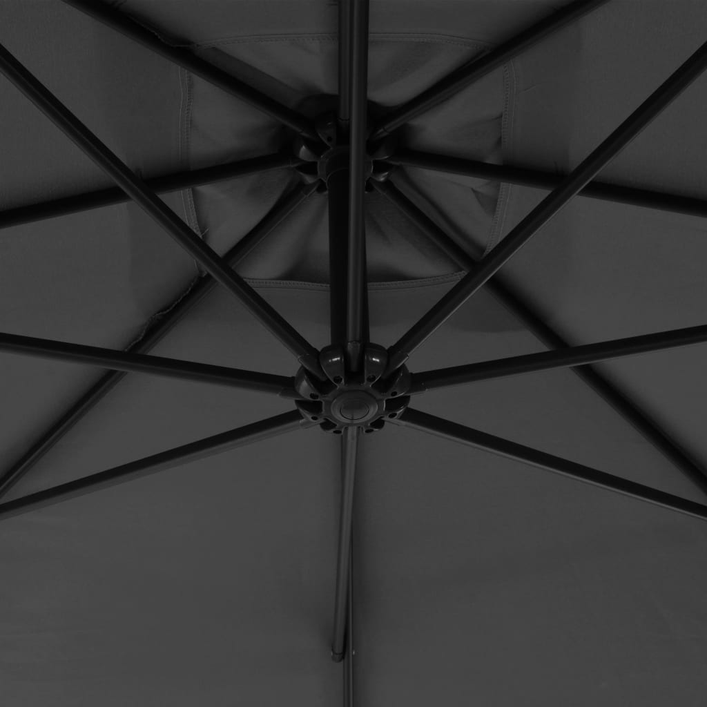 Cantilever Umbrella with Steel Pole 300 cm Anthracite- Outdoor Umbrellas & Sunshades - HomeShopIreland - Home Shop Ireland - Outdoor Umbrellas & Sunshades - Cantilever Umbrella with Steel Pole 300 cm Anthracite