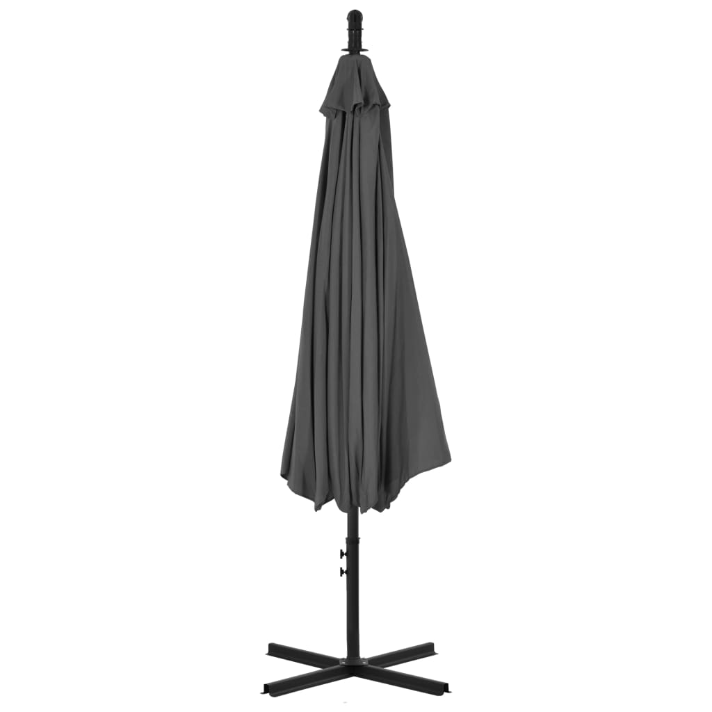 Cantilever Umbrella with Steel Pole 300 cm Anthracite- Outdoor Umbrellas & Sunshades - HomeShopIreland - Home Shop Ireland - Outdoor Umbrellas & Sunshades - Cantilever Umbrella with Steel Pole 300 cm Anthracite