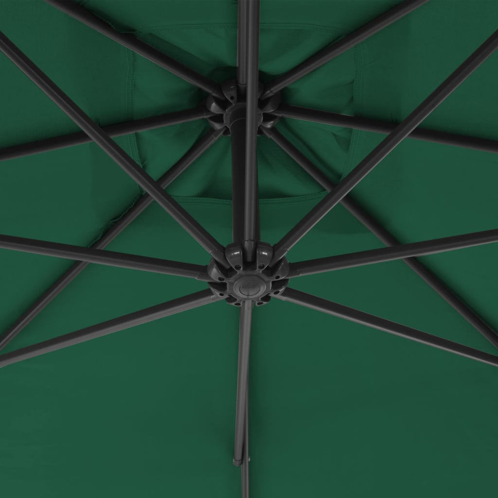 Cantilever Umbrella with Steel Pole 250x250 cm Green- Outdoor Umbrellas & Sunshades - HomeShopIreland - Home Shop Ireland - Outdoor Umbrellas & Sunshades - Cantilever Umbrella with Steel Pole 250x250 cm Green