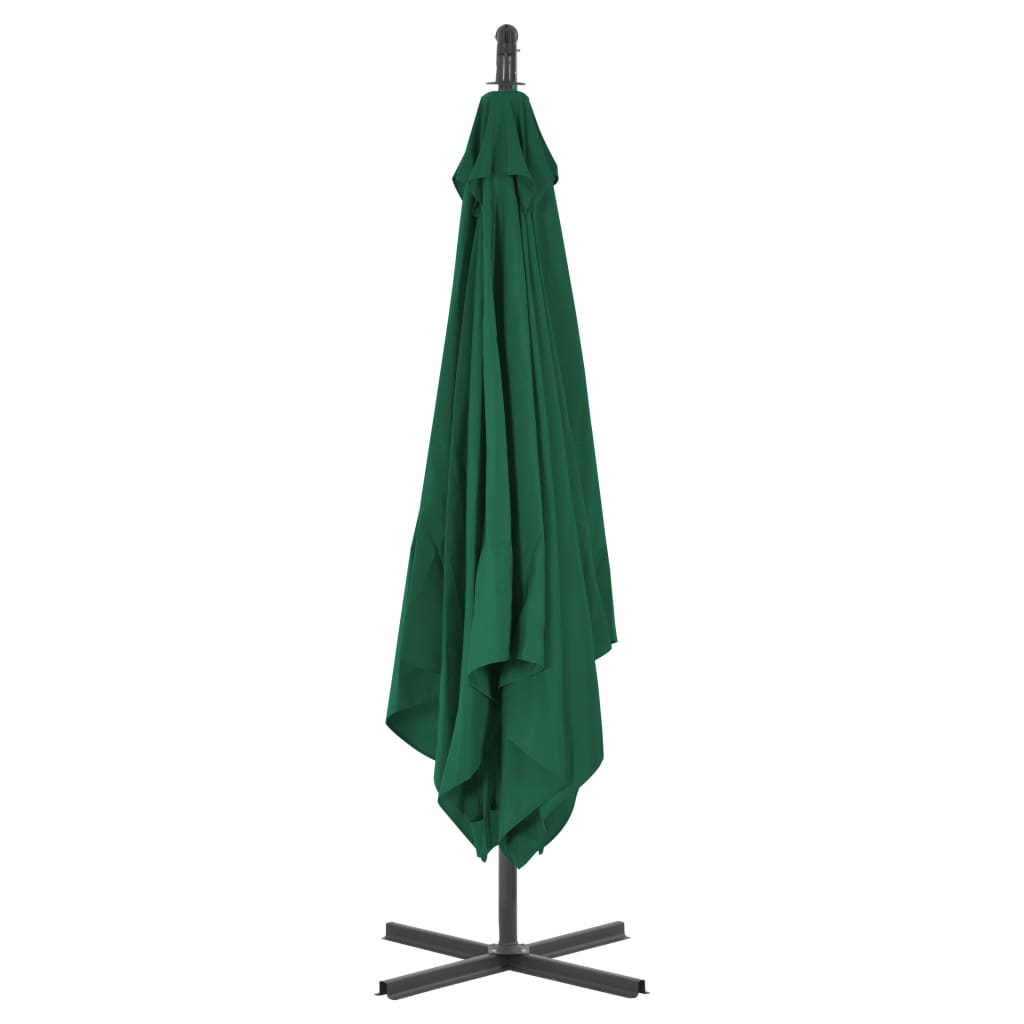 Cantilever Umbrella with Steel Pole 250x250 cm Green- Outdoor Umbrellas & Sunshades - HomeShopIreland - Home Shop Ireland - Outdoor Umbrellas & Sunshades - Cantilever Umbrella with Steel Pole 250x250 cm Green