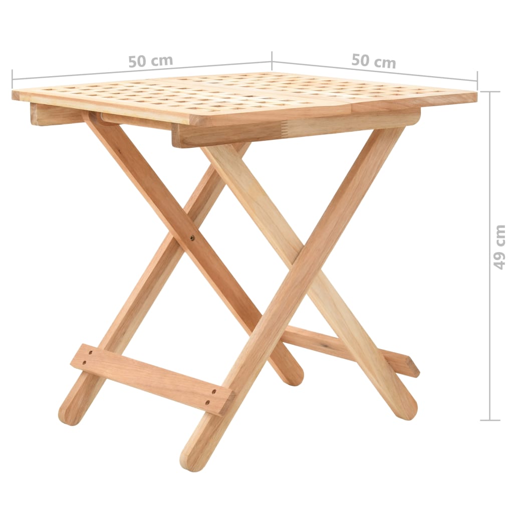 Foldable Side Table Solid Walnut Wood 50x50x49 cm- End Tables - HomeShopIreland - Home Shop Ireland - End Tables - Foldable Side Table Solid Walnut Wood 50x50x49 cm