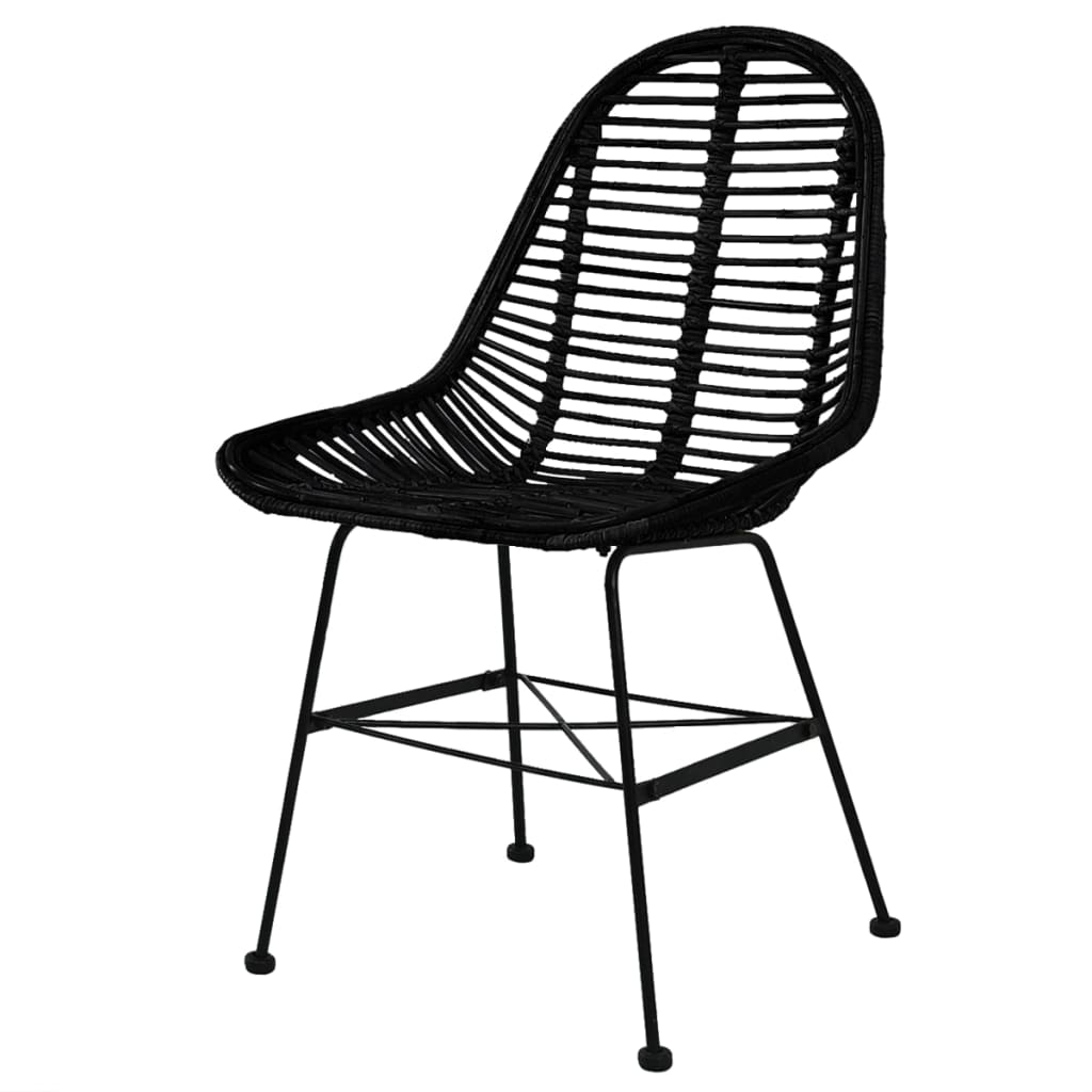 Dining Chairs 6 pcs Black Natural Rattan- Kitchen & Dining Room Chairs - HomeShopIreland - Home Shop Ireland - Kitchen & Dining Room Chairs - Dining Chairs 6 pcs Black Natural Rattan