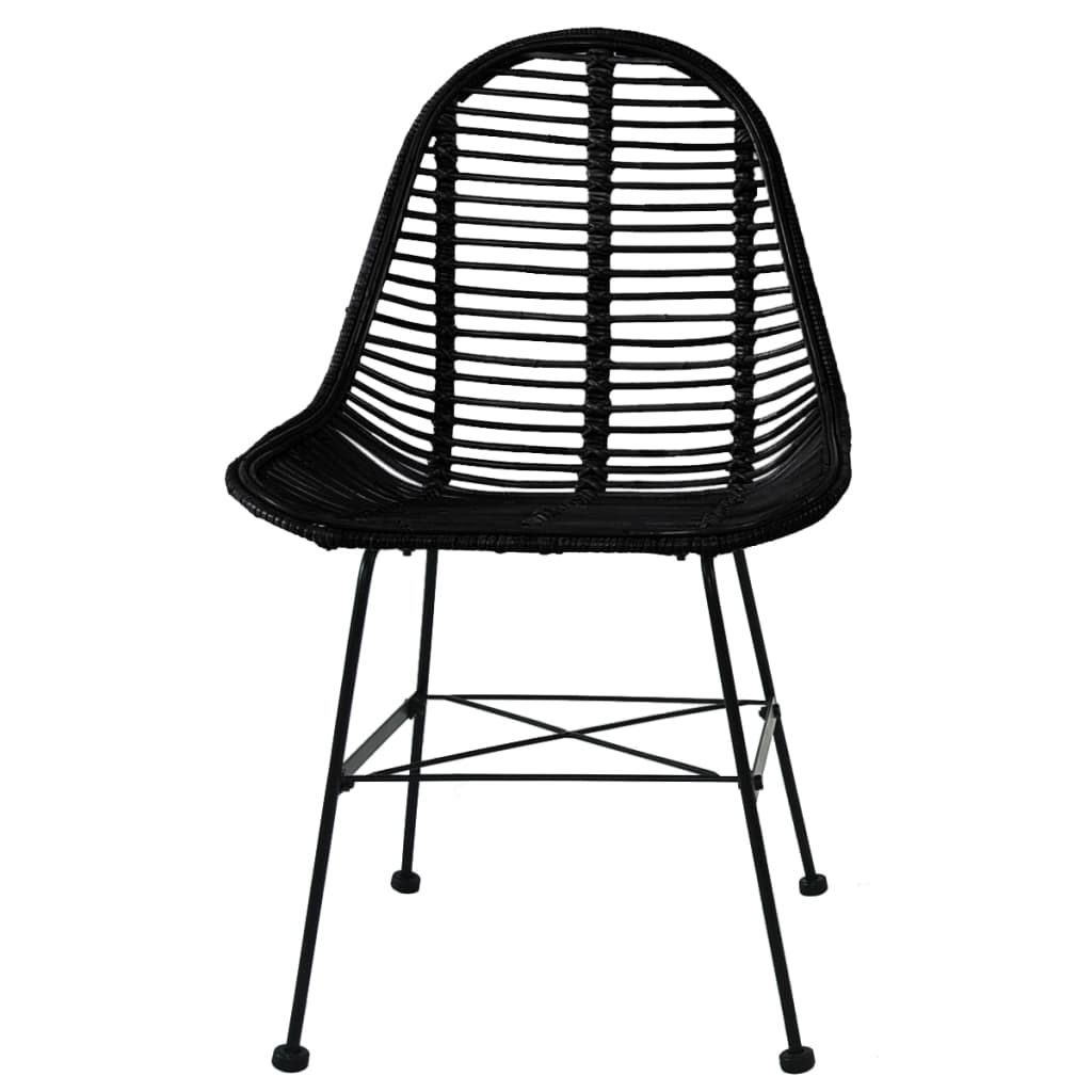 Dining Chairs 6 pcs Black Natural Rattan- Kitchen & Dining Room Chairs - HomeShopIreland - Home Shop Ireland - Kitchen & Dining Room Chairs - Dining Chairs 6 pcs Black Natural Rattan