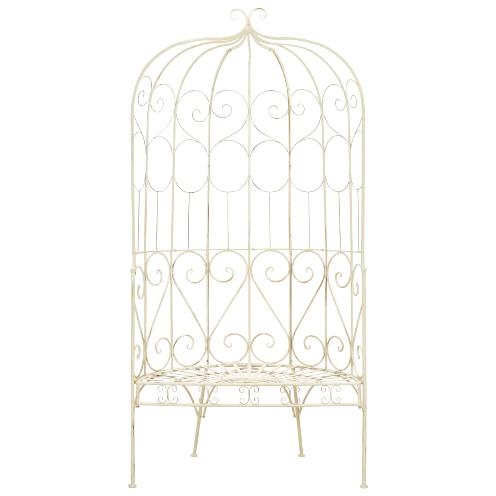 Garden Bench 95 cm Iron Antique White- Outdoor Benches - HomeShopIreland - Home Shop Ireland - Outdoor Benches - Garden Bench 95 cm Iron Antique White