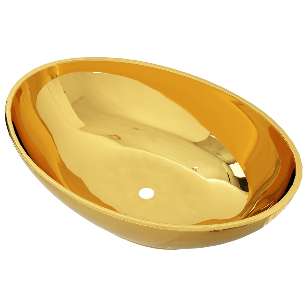 Wash Basin 40x33x13.5 cm Ceramic Gold- Bathroom Basins - HomeShopIreland - Home Shop Ireland - Bathroom Basins - Wash Basin 40x33x13.5 cm Ceramic Gold