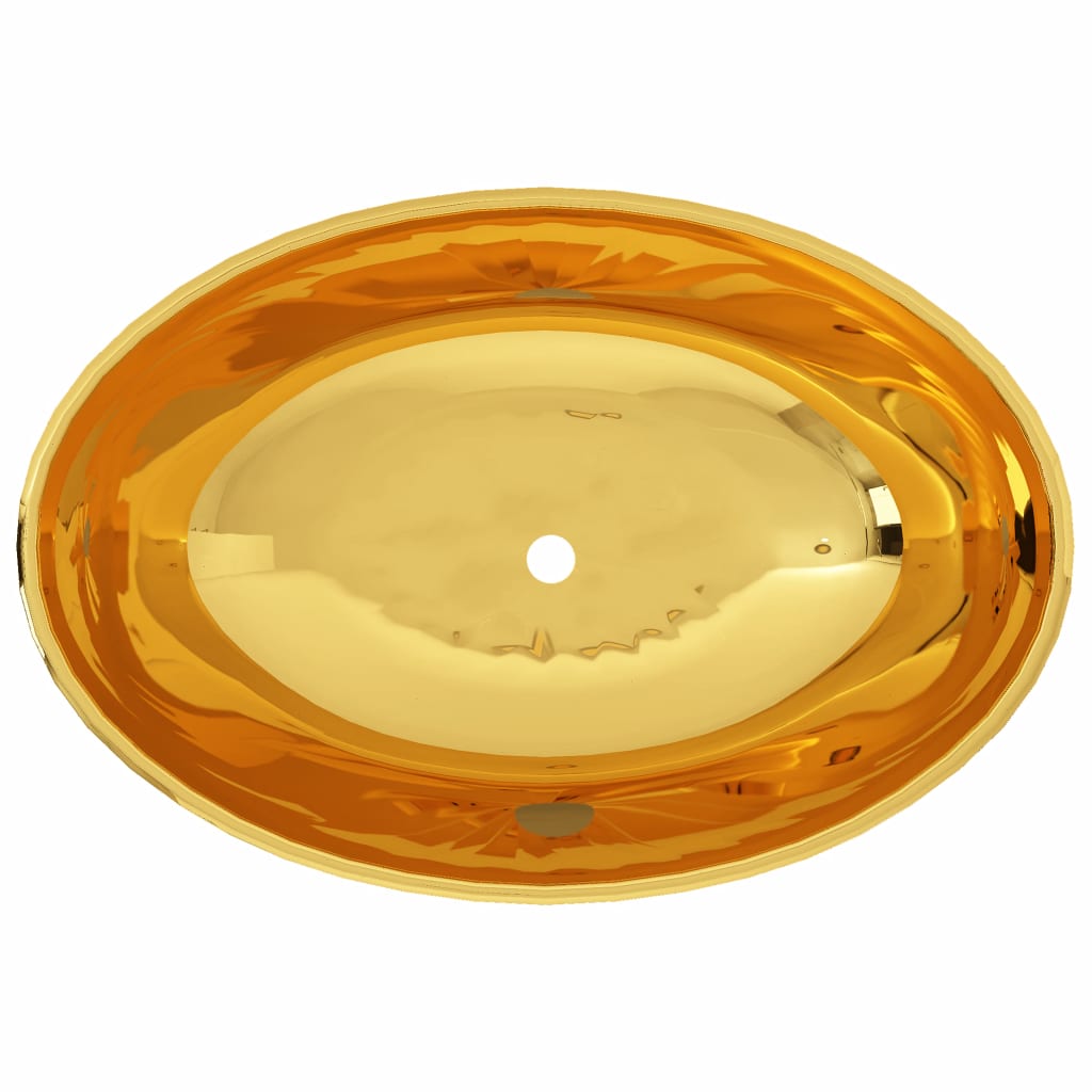 Wash Basin 40x33x13.5 cm Ceramic Gold- Bathroom Basins - HomeShopIreland - Home Shop Ireland - Bathroom Basins - Wash Basin 40x33x13.5 cm Ceramic Gold