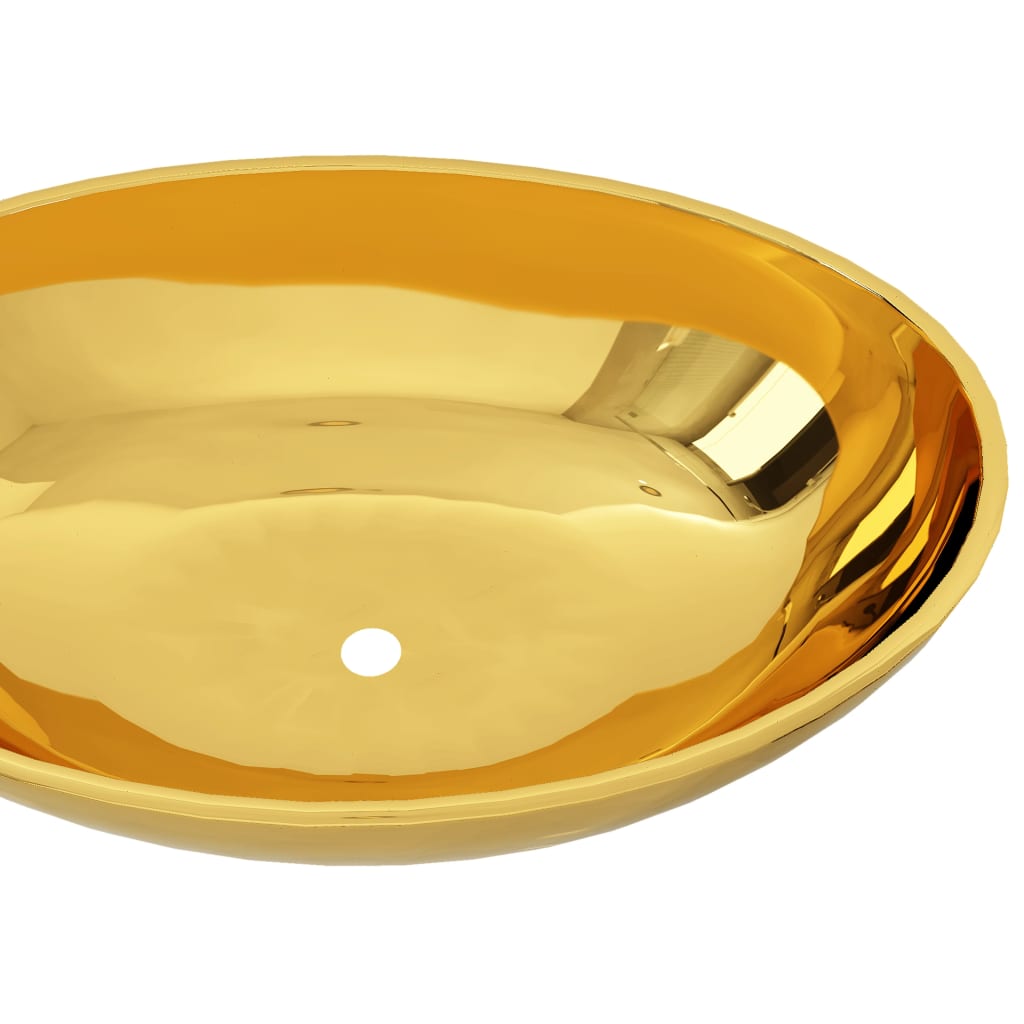 Wash Basin 40x33x13.5 cm Ceramic Gold- Bathroom Basins - HomeShopIreland - Home Shop Ireland - Bathroom Basins - Wash Basin 40x33x13.5 cm Ceramic Gold