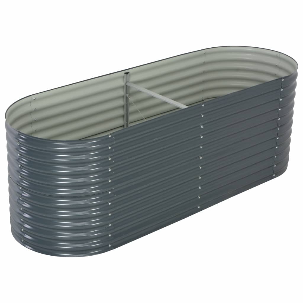 Garden Raised Bed 240x80x81 cm Galvanised Steel Grey- Pots & Planters - HomeShopIreland - Home Shop Ireland - Pots & Planters - Garden Raised Bed 240x80x81 cm Galvanised Steel Grey