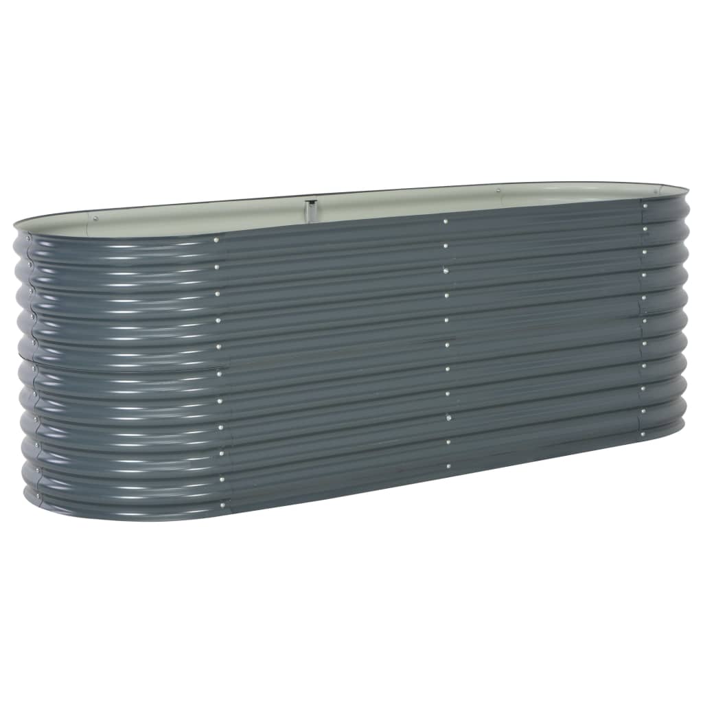 Garden Raised Bed 240x80x81 cm Galvanised Steel Grey- Pots & Planters - HomeShopIreland - Home Shop Ireland - Pots & Planters - Garden Raised Bed 240x80x81 cm Galvanised Steel Grey