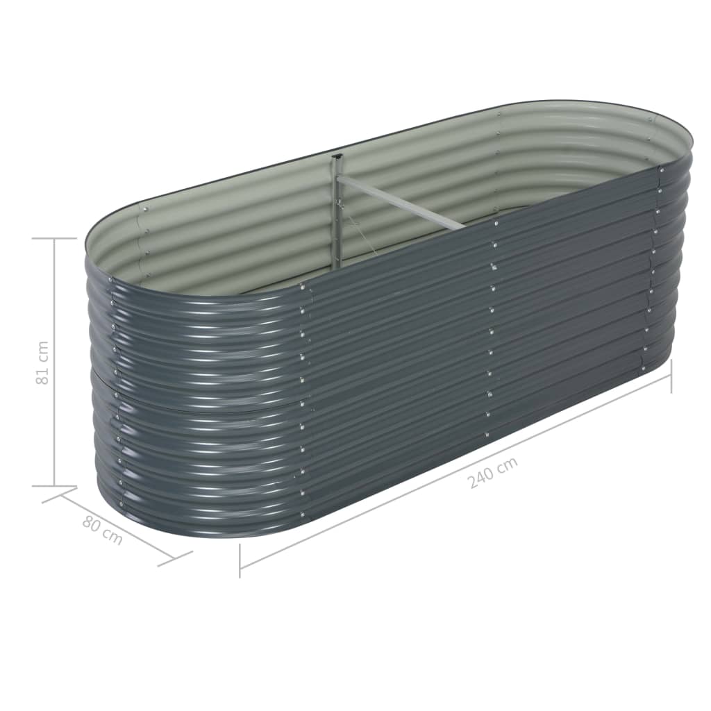 Garden Raised Bed 240x80x81 cm Galvanised Steel Grey- Pots & Planters - HomeShopIreland - Home Shop Ireland - Pots & Planters - Garden Raised Bed 240x80x81 cm Galvanised Steel Grey