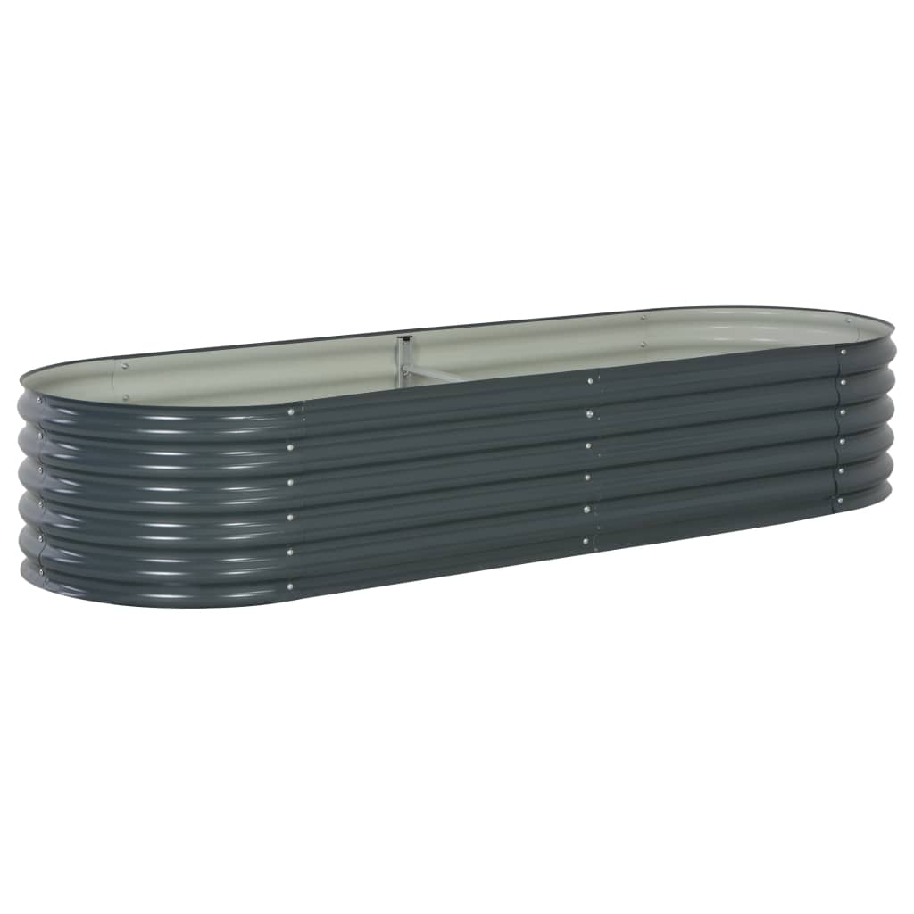 Garden Raised Bed 240x80x44 cm Galvanised Steel Grey- Pots & Planters - HomeShopIreland - Home Shop Ireland - Pots & Planters - Garden Raised Bed 240x80x44 cm Galvanised Steel Grey