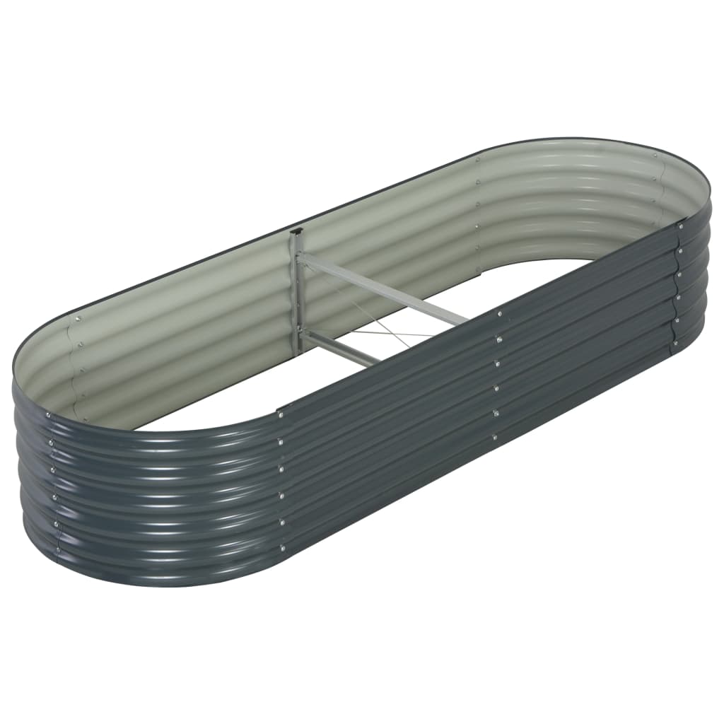Garden Raised Bed 240x80x44 cm Galvanised Steel Grey- Pots & Planters - HomeShopIreland - Home Shop Ireland - Pots & Planters - Garden Raised Bed 240x80x44 cm Galvanised Steel Grey
