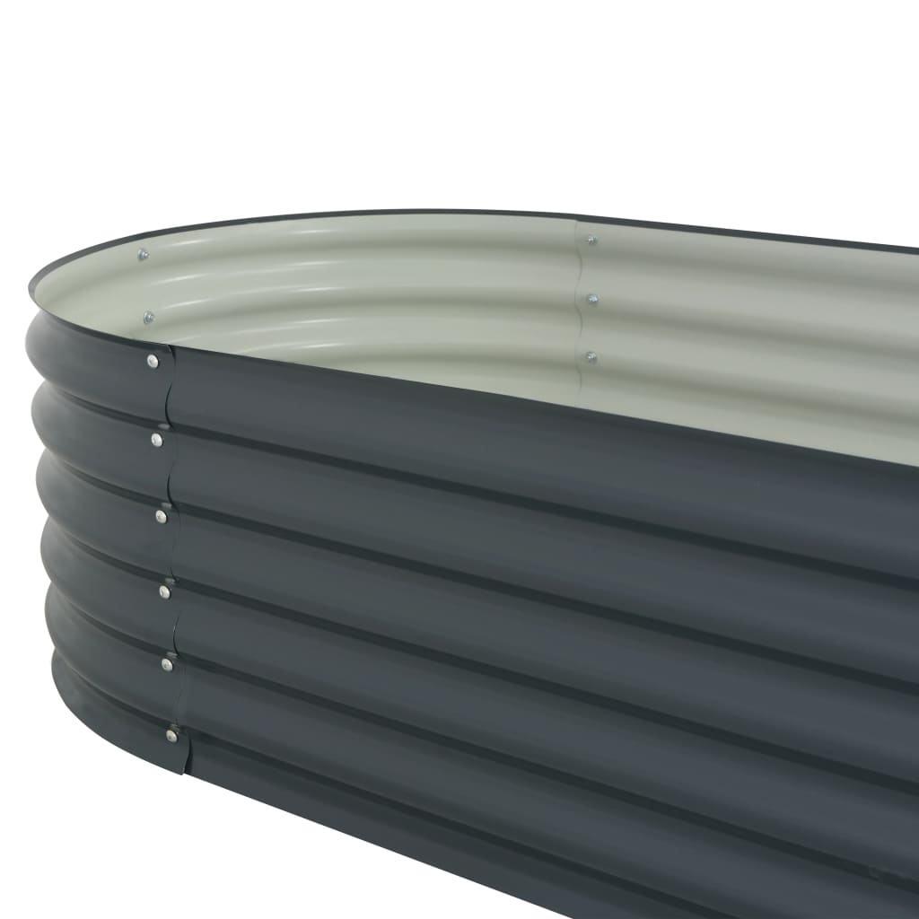 Garden Raised Bed 240x80x44 cm Galvanised Steel Grey- Pots & Planters - HomeShopIreland - Home Shop Ireland - Pots & Planters - Garden Raised Bed 240x80x44 cm Galvanised Steel Grey