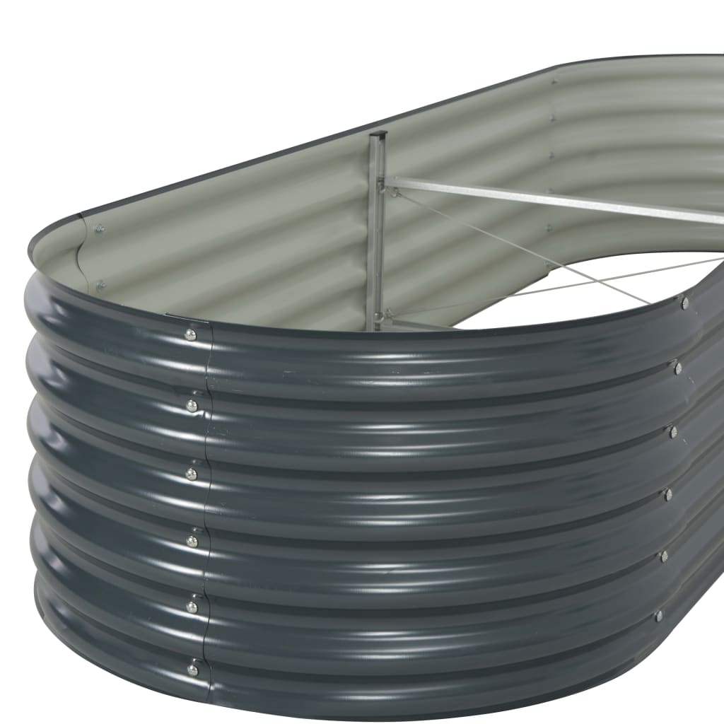 Garden Raised Bed 240x80x44 cm Galvanised Steel Grey- Pots & Planters - HomeShopIreland - Home Shop Ireland - Pots & Planters - Garden Raised Bed 240x80x44 cm Galvanised Steel Grey
