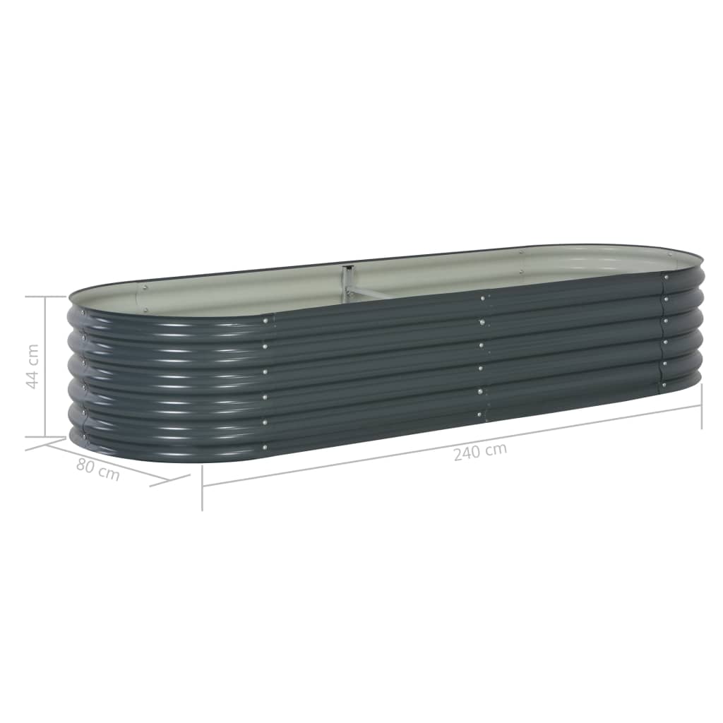 Garden Raised Bed 240x80x44 cm Galvanised Steel Grey- Pots & Planters - HomeShopIreland - Home Shop Ireland - Pots & Planters - Garden Raised Bed 240x80x44 cm Galvanised Steel Grey