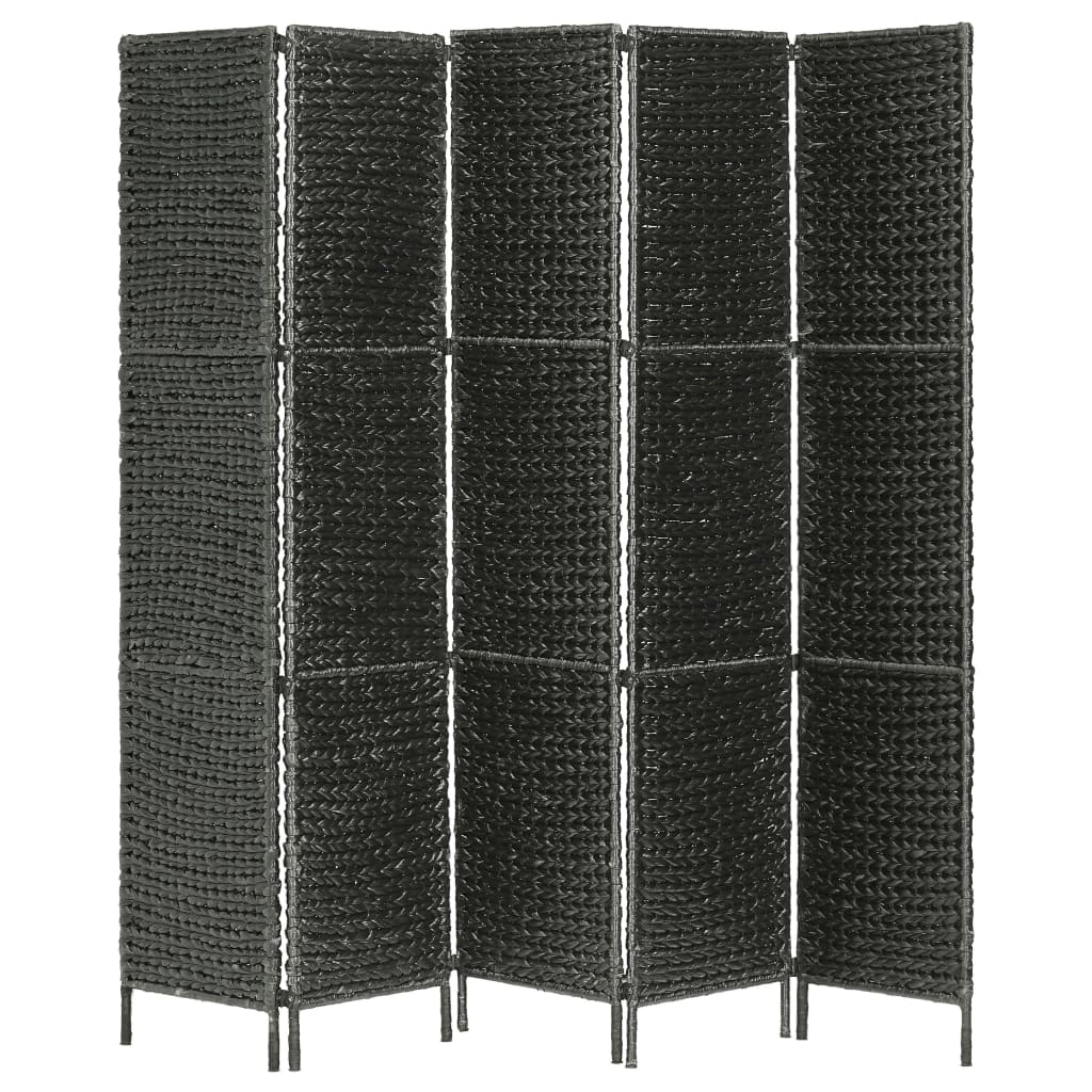5-Panel Room Divider Black 193x160 cm Water Hyacinth- Room Dividers - HomeShopIreland - Home Shop Ireland - Room Dividers - 5-Panel Room Divider Black 193x160 cm Water Hyacinth