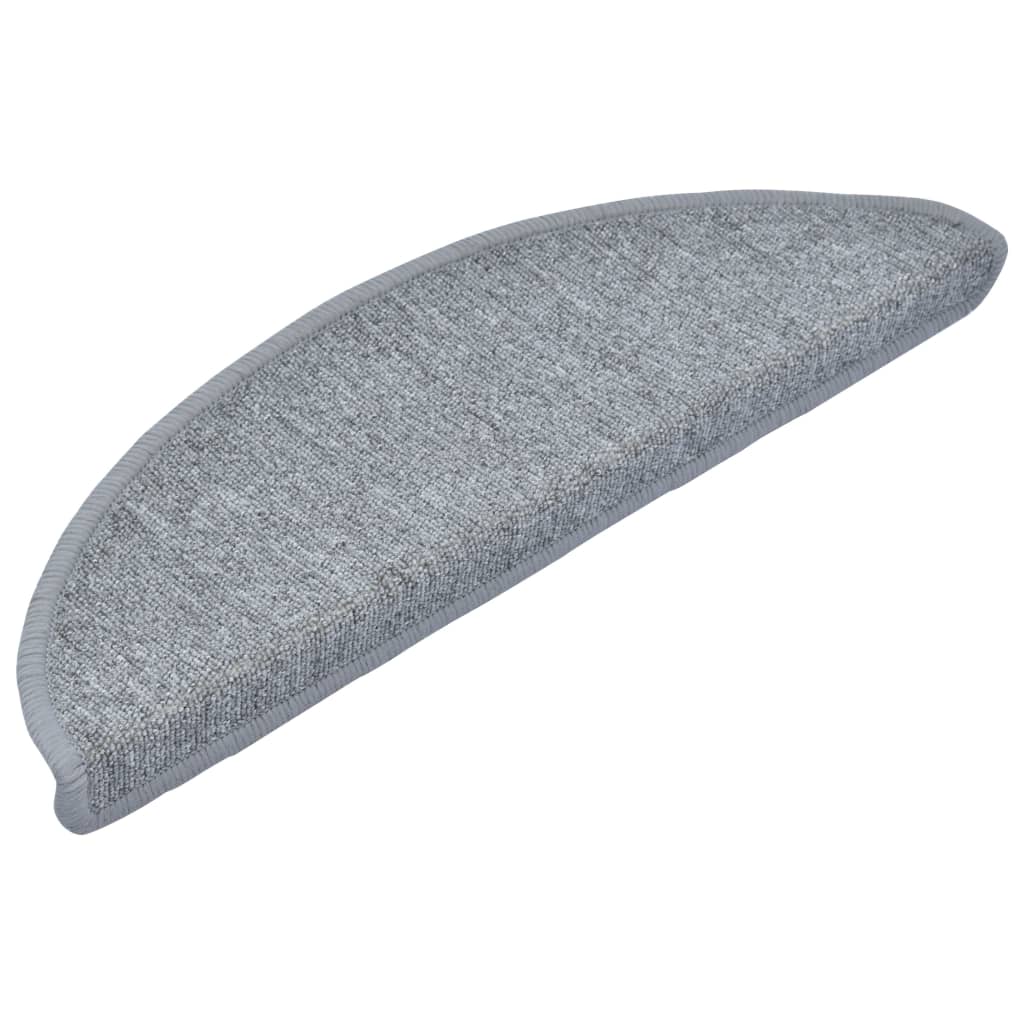 Carpet Stair Treads 15 pcs Light Grey 56x17x3 cm- Stair Treads - HomeShopIreland - Home Shop Ireland - Stair Treads - Carpet Stair Treads 15 pcs Light Grey 56x17x3 cm