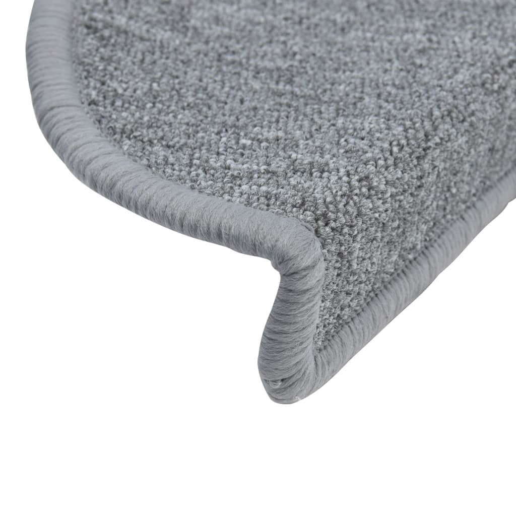 Carpet Stair Treads 15 pcs Light Grey 56x17x3 cm- Stair Treads - HomeShopIreland - Home Shop Ireland - Stair Treads - Carpet Stair Treads 15 pcs Light Grey 56x17x3 cm
