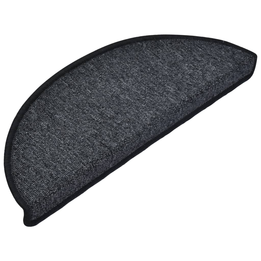 Carpet Stair Treads 15 pcs Anthracite 65x24x4 cm- Stair Treads - HomeShopIreland - Home Shop Ireland - Stair Treads - Carpet Stair Treads 15 pcs Anthracite 65x24x4 cm