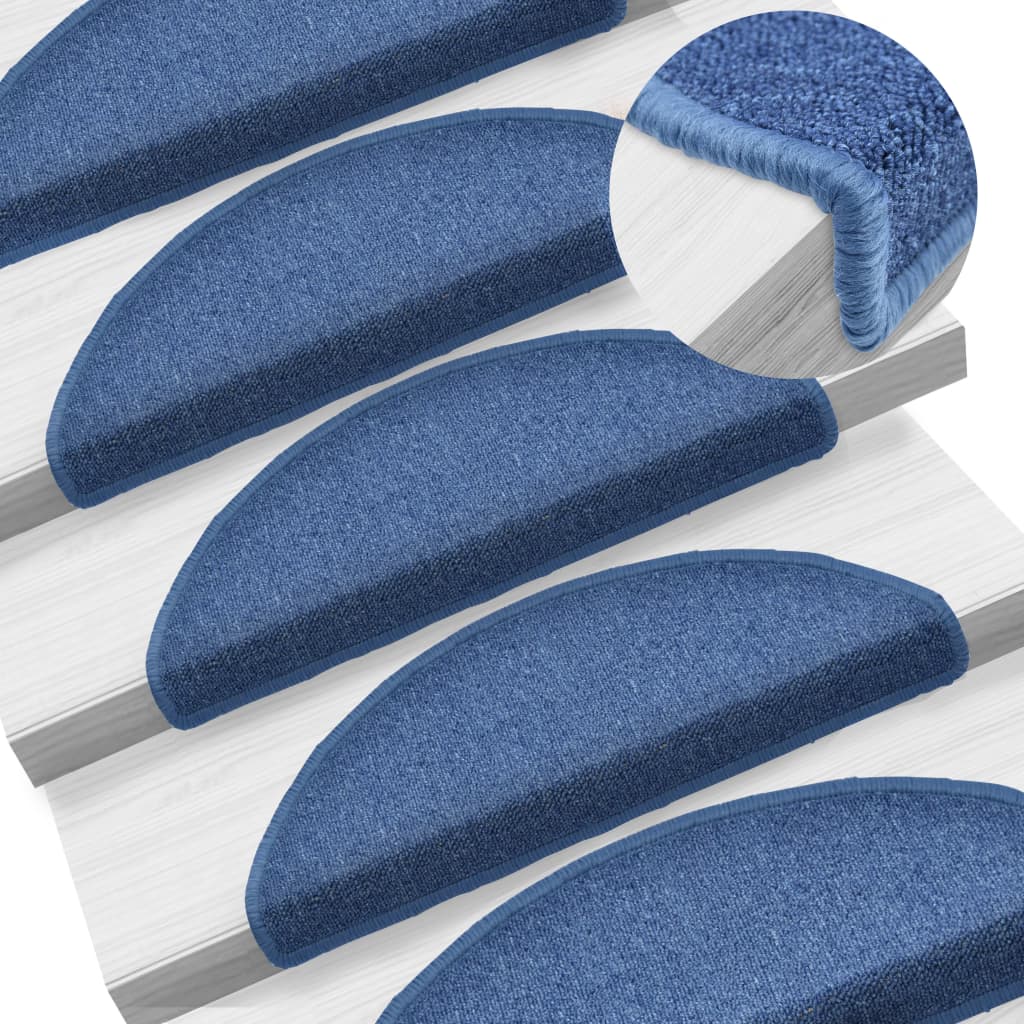 Carpet Stair Treads 15 pcs Blue 65x24x4 cm- Stair Treads - HomeShopIreland - Home Shop Ireland - Stair Treads - Carpet Stair Treads 15 pcs Blue 65x24x4 cm