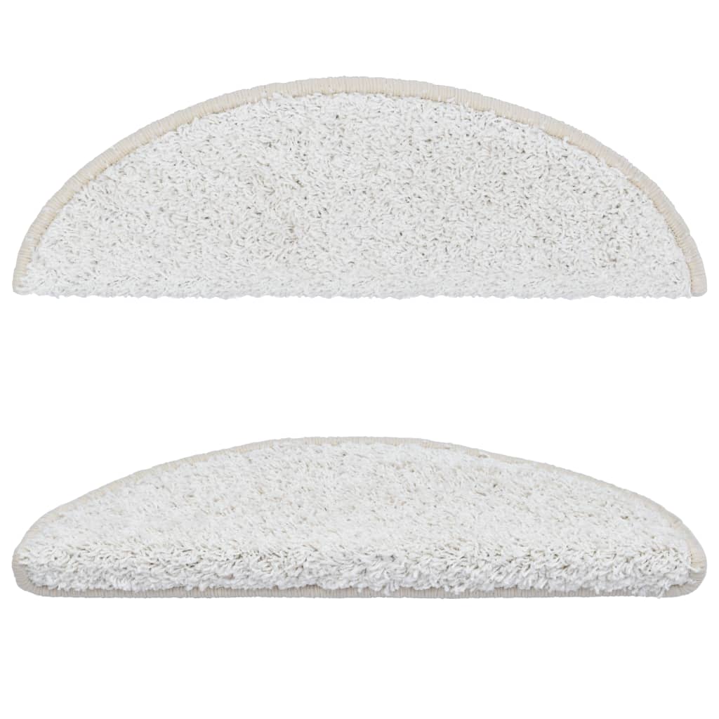 Carpet Stair Treads 15 pcs White 56x20 cm- Stair Treads - HomeShopIreland - Home Shop Ireland - Stair Treads - Carpet Stair Treads 15 pcs White 56x20 cm