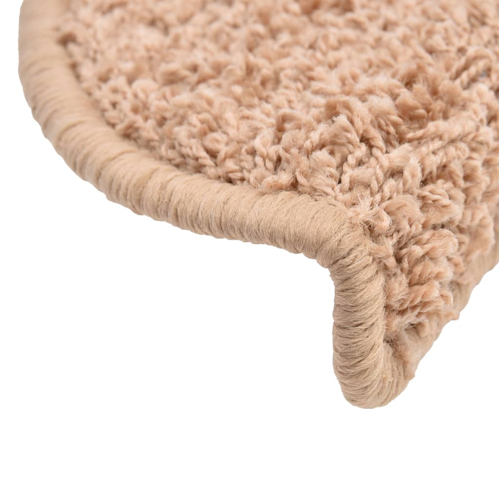 Carpet Stair Treads 15 pcs Beige 65x25 cm- Stair Treads - HomeShopIreland - Home Shop Ireland - Stair Treads - Carpet Stair Treads 15 pcs Beige 65x25 cm