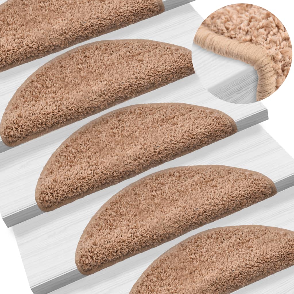 Carpet Stair Treads 15 pcs Beige 65x25 cm- Stair Treads - HomeShopIreland - Home Shop Ireland - Stair Treads - Carpet Stair Treads 15 pcs Beige 65x25 cm