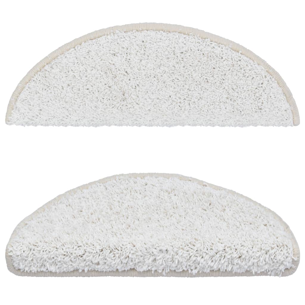 Carpet Stair Treads 15 pcs White 65x25 cm- Stair Treads - HomeShopIreland - Home Shop Ireland - Stair Treads - Carpet Stair Treads 15 pcs White 65x25 cm