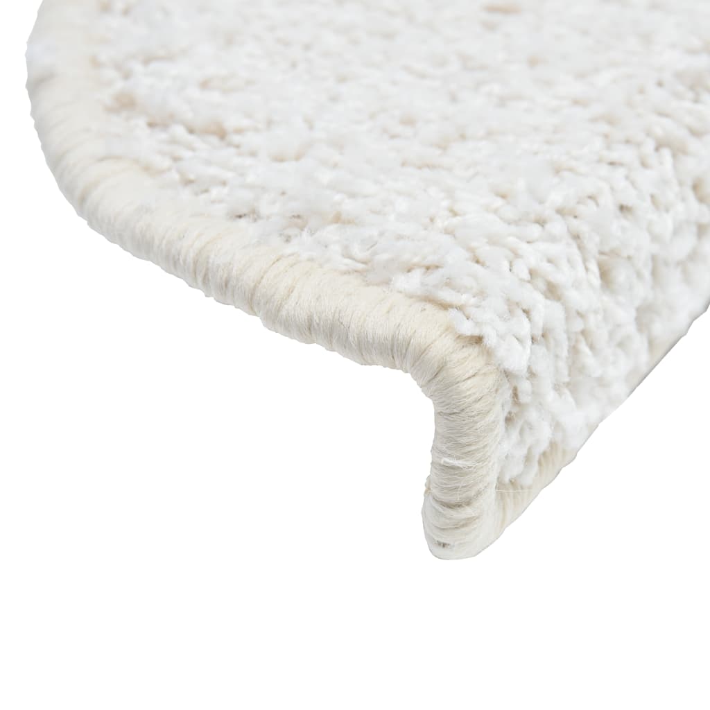 Carpet Stair Treads 15 pcs White 65x25 cm- Stair Treads - HomeShopIreland - Home Shop Ireland - Stair Treads - Carpet Stair Treads 15 pcs White 65x25 cm