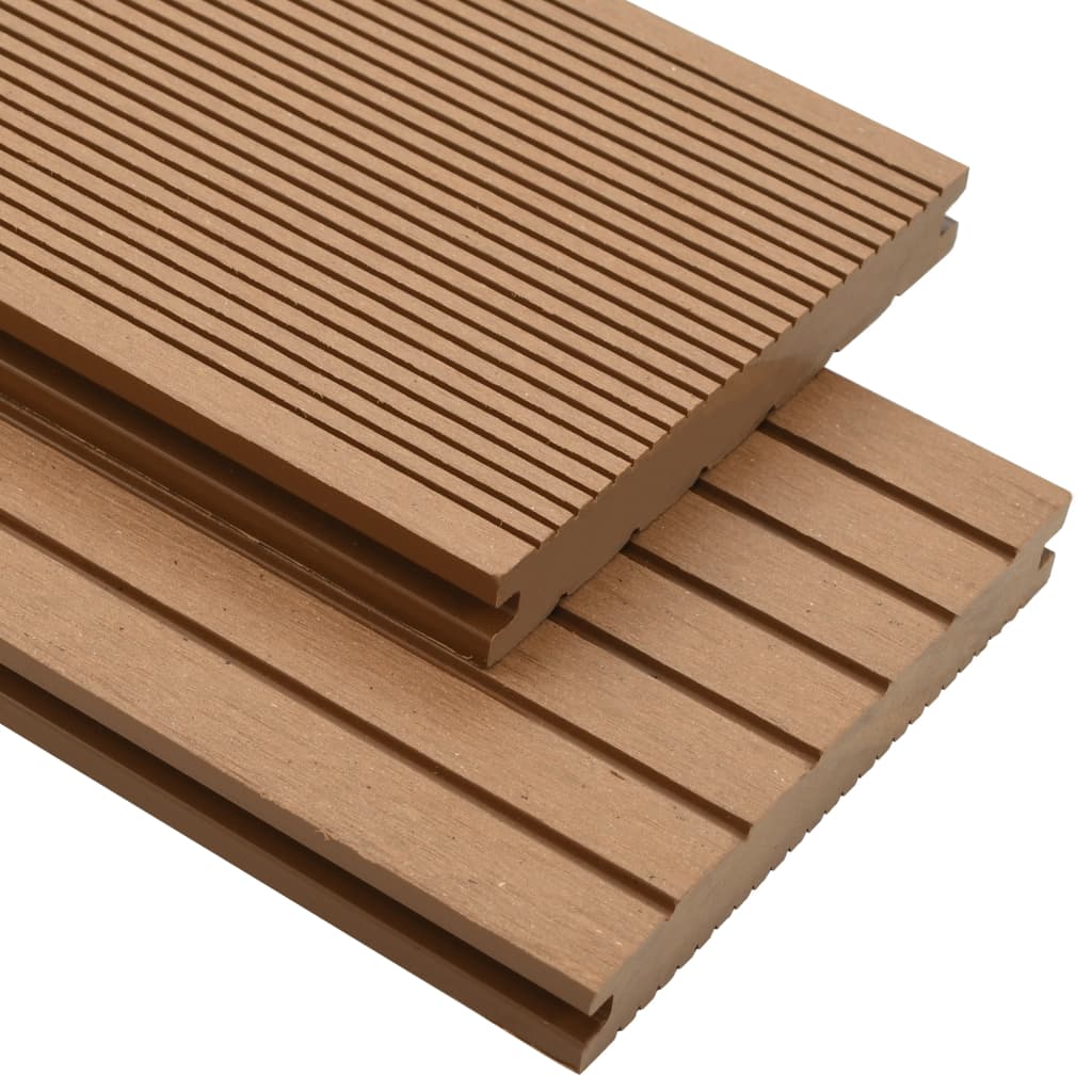 WPC Solid Decking Boards with Accessories 10 mÂ² 2.2 m Teak- Flooring & Carpet - HomeShopIreland - Home Shop Ireland - Flooring & Carpet - WPC Solid Decking Boards with Accessories 10 mÂ² 2.2 m Teak