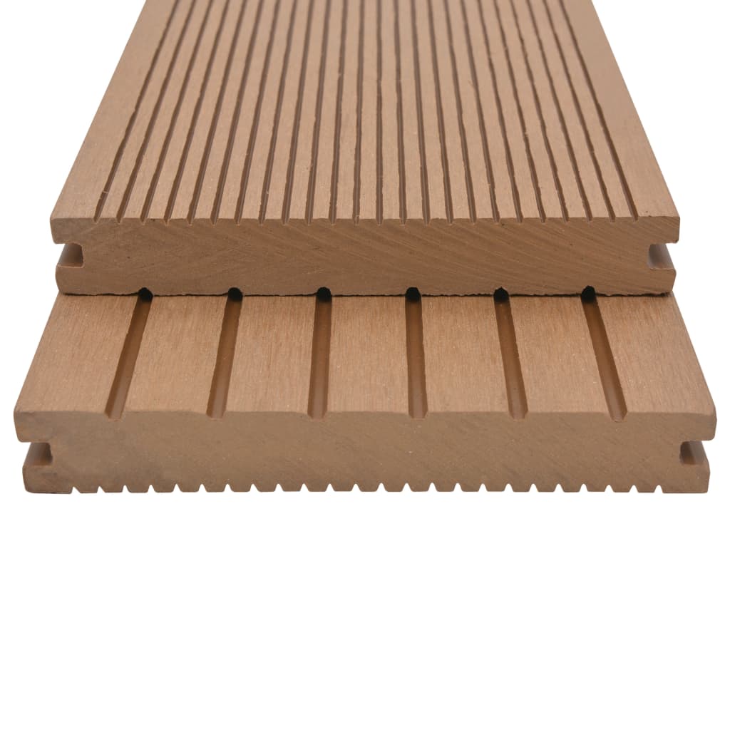 WPC Solid Decking Boards with Accessories 10 mÂ² 2.2 m Teak- Flooring & Carpet - HomeShopIreland - Home Shop Ireland - Flooring & Carpet - WPC Solid Decking Boards with Accessories 10 mÂ² 2.2 m Teak
