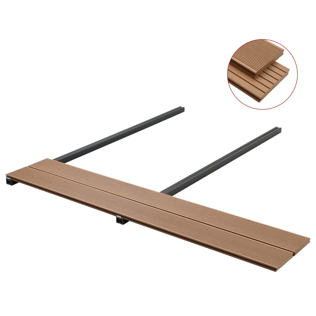 WPC Solid Decking Boards with Accessories 10 mÂ² 2.2 m Teak- Flooring & Carpet - HomeShopIreland - Home Shop Ireland - Flooring & Carpet - WPC Solid Decking Boards with Accessories 10 mÂ² 2.2 m Teak