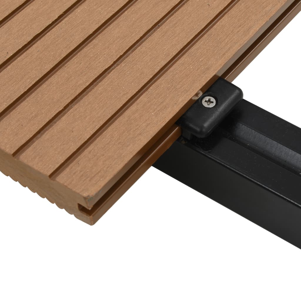 WPC Solid Decking Boards with Accessories 10 mÂ² 2.2 m Teak- Flooring & Carpet - HomeShopIreland - Home Shop Ireland - Flooring & Carpet - WPC Solid Decking Boards with Accessories 10 mÂ² 2.2 m Teak