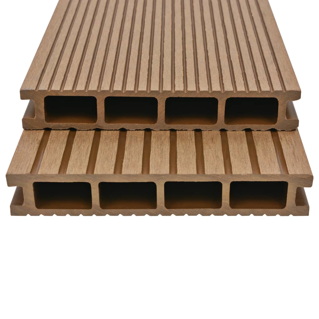 WPC Hollow Decking Boards with Accessories 20 mÂ² 2.2 m Teak- Flooring & Carpet - HomeShopIreland - Home Shop Ireland - Flooring & Carpet - WPC Hollow Decking Boards with Accessories 20 mÂ² 2.2 m Teak