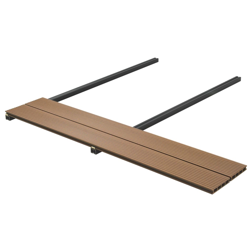 WPC Hollow Decking Boards with Accessories 30 mÂ² 2.2 m Teak- Flooring & Carpet - HomeShopIreland - Home Shop Ireland - Flooring & Carpet - WPC Hollow Decking Boards with Accessories 30 mÂ² 2.2 m Teak