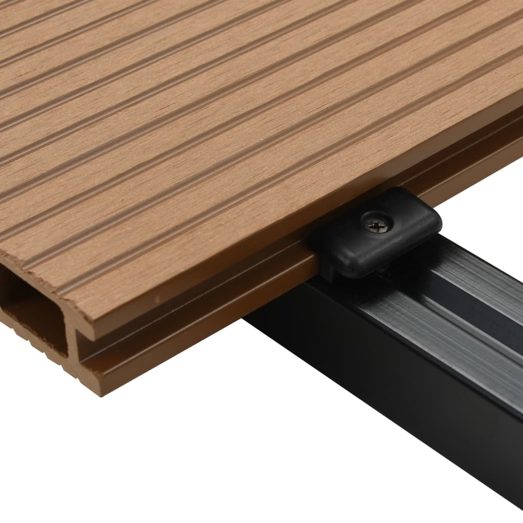 WPC Hollow Decking Boards with Accessories 30 mÂ² 2.2 m Teak- Flooring & Carpet - HomeShopIreland - Home Shop Ireland - Flooring & Carpet - WPC Hollow Decking Boards with Accessories 30 mÂ² 2.2 m Teak